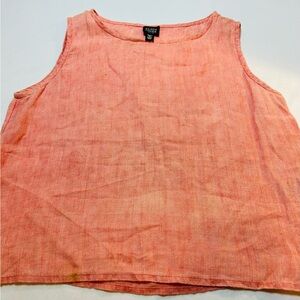 Eileen Fischer women’s linen Sleeveless Coral Top Medium Petite